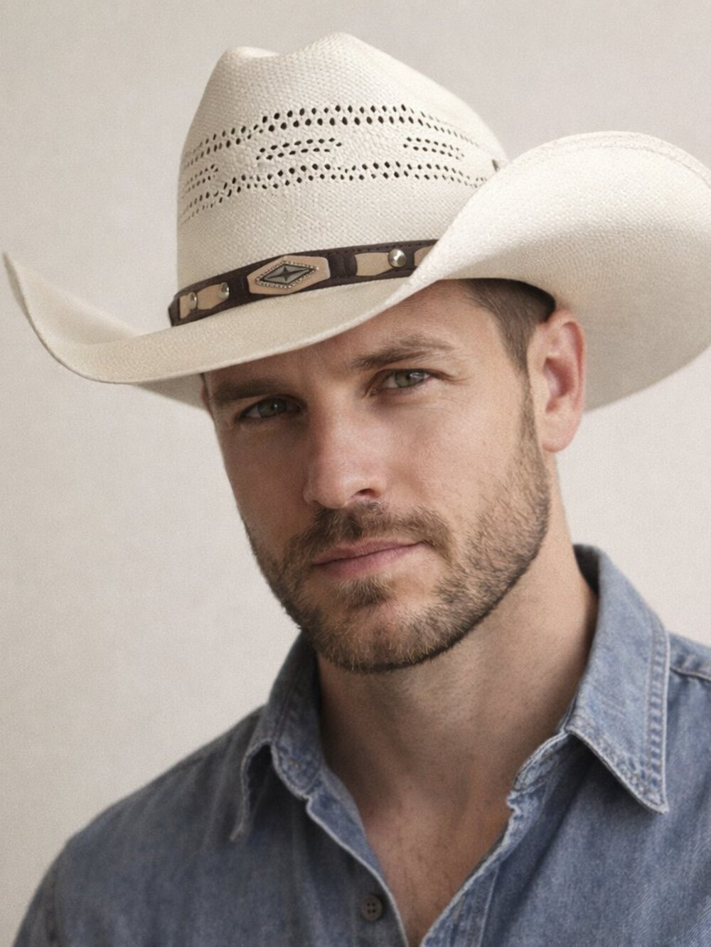 Summit Hats 100X Bangora Silverton straw cowboy hat ivory/cream Size 6 3/4